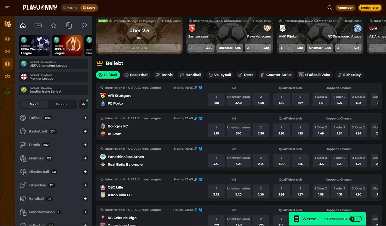 PlayJonny Casino Sportwetten